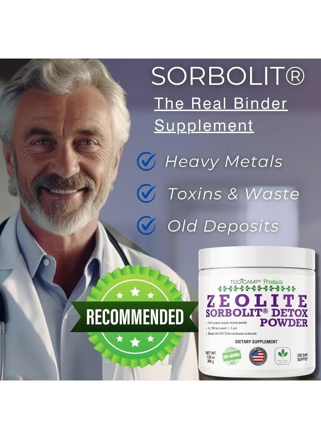 TODICAMP Zeolite Powder - Zeolite Clinoptilolite Powder Sorbolit Ultra FINE 1-2 µm 95% - 3X Activated - 200g - 7.05oz - Zeolite Powder Supplement - 200 Days Supply - Image 2